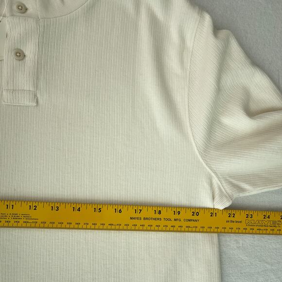 NWT Madewell Textured Long Sleeve Henley Tee Lighthouse Men's Size Medium - Picture 13 of 16